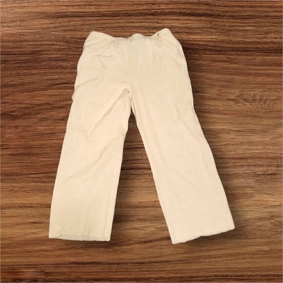 Vintage Linen Drapers and Damon's Women's White Stretchy Pants stretch sz L Beac - Picture 2 of 5